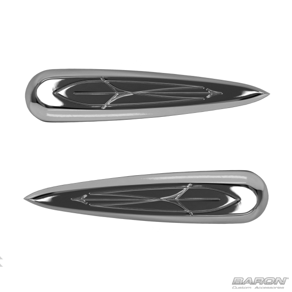 CHROME COMET DECO CYLINDER COVERS - Yamaha Stratoliner-Roadliner & Raider
